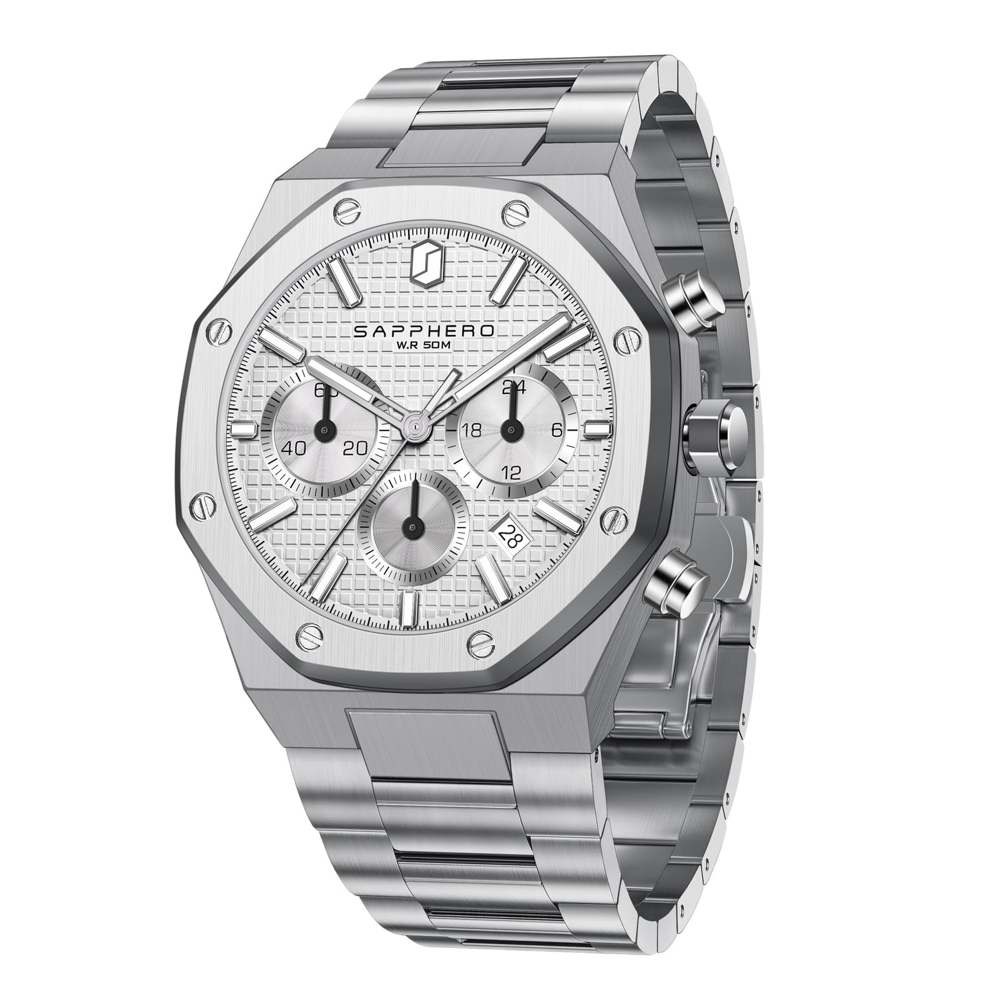 HOTSAPPHERO Mens Watches Stainless Steel Quartz Watch for Men Waterproof Date Clock Fashion Business Wristwatch Gift for Men