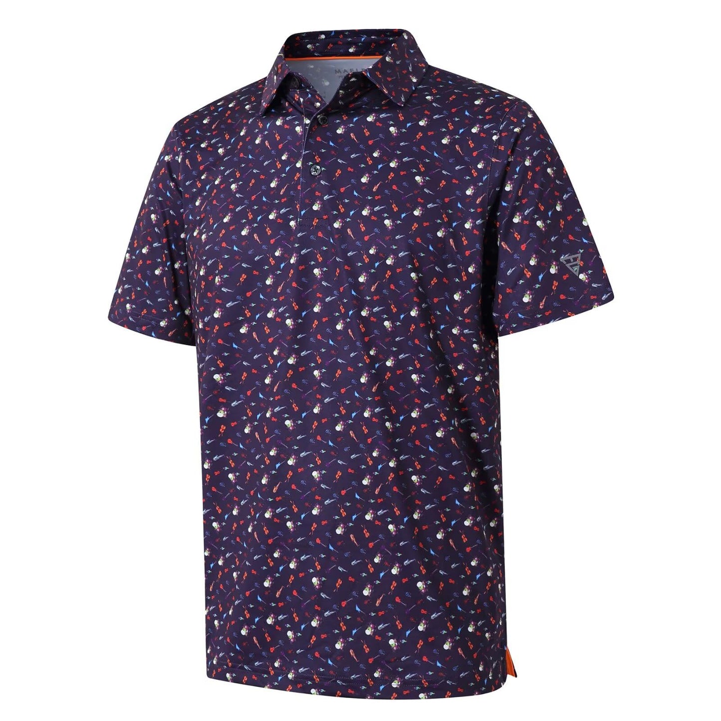 HOTGolf Shirts for Men Dry Fit Short Sleeve Print Performance Moisture Wicking Polo Shirt