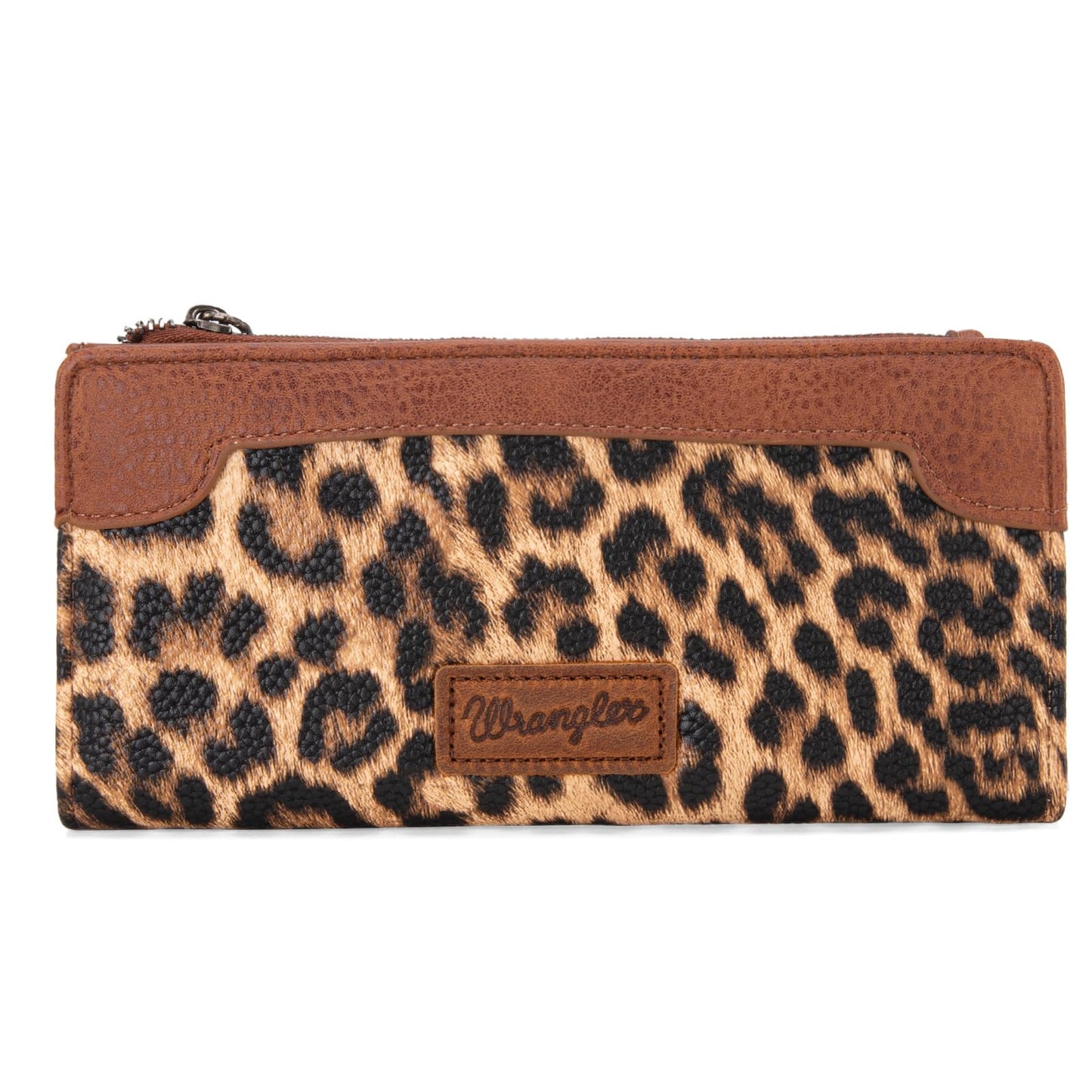 HOTMontana West Wrangler Cow Print Wallets Womens Bifold Credit Card Wallet Women's Wallets, Card Cases & Money Organizers Brown Wallet for Women Ladies Female Cash Wallett with Smooth Zipper