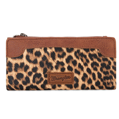 HOTMontana West Wrangler Cow Print Wallets Womens Bifold Credit Card Wallet Women's Wallets, Card Cases & Money Organizers Brown Wallet for Women Ladies Female Cash Wallett with Smooth Zipper