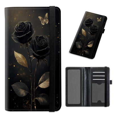 HOTCheckbook Cover for Personal Checkbook Leather Check Book Covers for Women Men with RFID Blocking Multi Card Slots Lightweight Compact Wallet, Retro Music Note