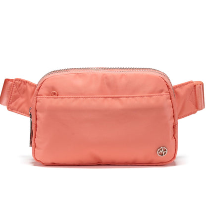 HOTPander Everywhere Belt Bag for Women, 5 Zipper Pockets Nylon Crossbody Fanny Pack Purse (Black)