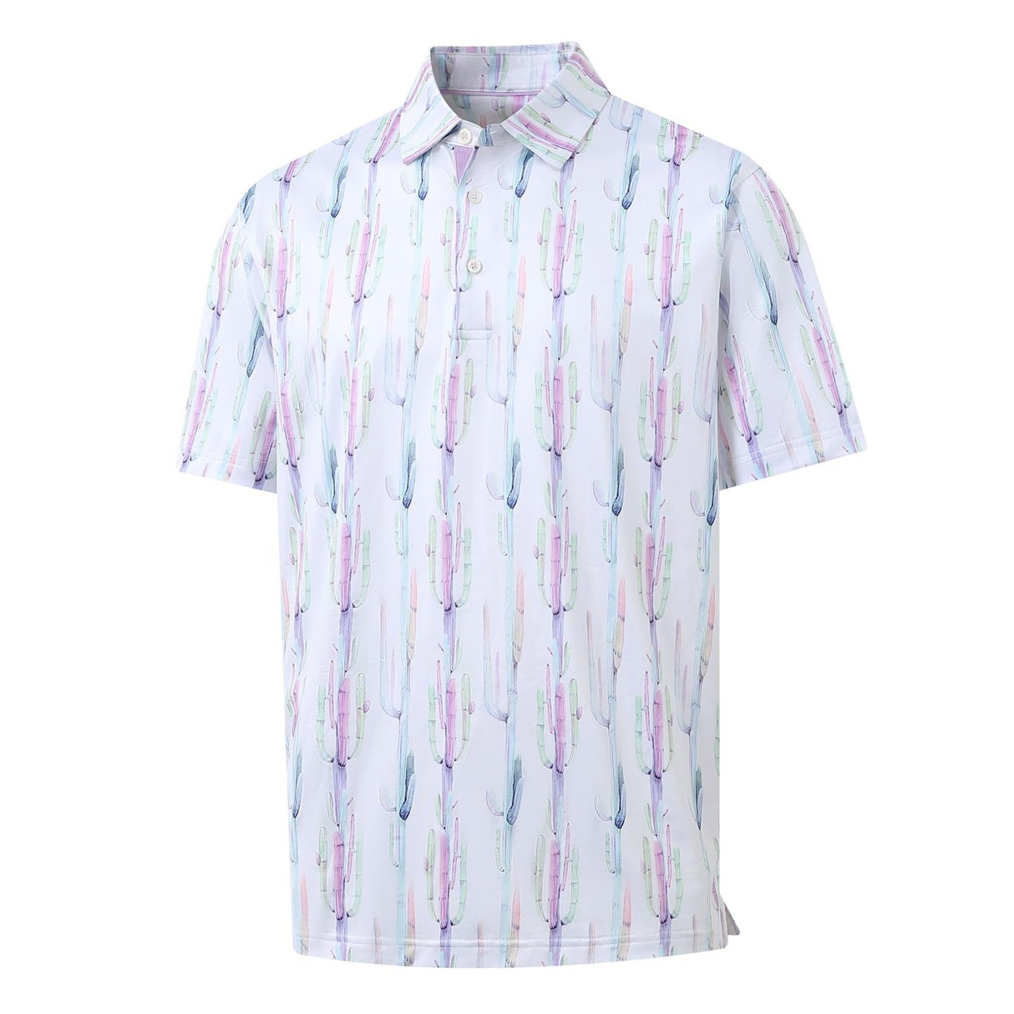 HOTGolf Shirts for Men Dry Fit Short Sleeve Print Performance Moisture Wicking Polo Shirt