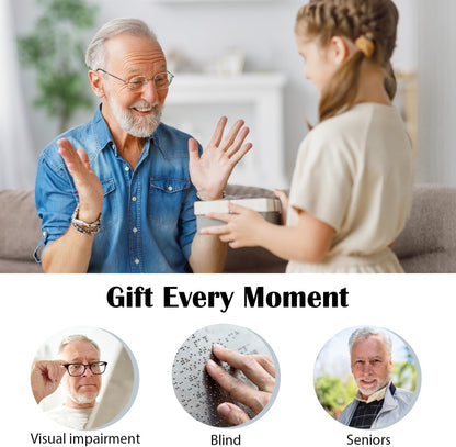 HOTHearkent Atomic American English Talking Watch Speaks Clear and Loud Time, Date and Alarm time Stretch Band is Best Gift for Senior,Visually impaired, or Blind People