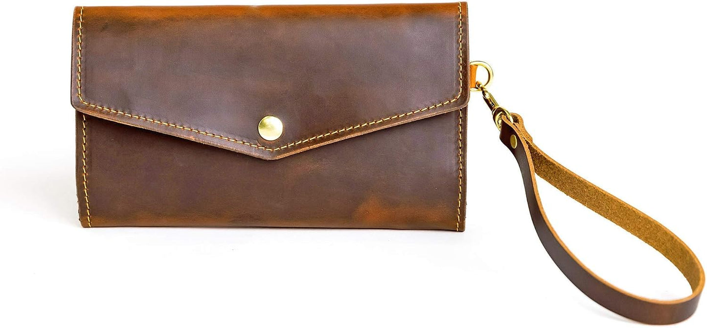 HOTWomen's Leather Clutch Wallet, Trifold Women's Wallet, Leather Wallet Women, Handbag For Women