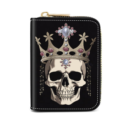 HOTCredit Card Holder Wallets for Women, Slim Leather Card Holder Wallet, Credit Card Wallet Organizer, Pocket Business Card Case with Zipper, Elephants and Flowers Under the Moon