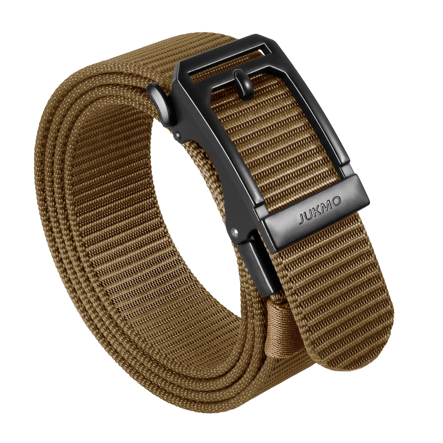 HOTJUKMO Men's 1.5" Ratchet Nylon Tactical Work Belt | Automatic Slide Zinc Alloy Buckle, Adjustable Trim to Fit