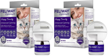 HOTFELIWAY Optimum Cat Calming Pheromone Diffuser Kit | Advanced Support to Help Reduce Urine Spraying, Scratching, Fighting & Hiding Due to Stress. 30-Day Diffuser Supply