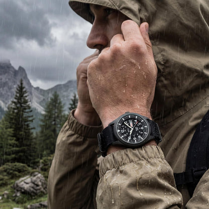 HOTInfantry MDC Mens Military Field Watch, 12/24H Day Date, Waterproof Nylon | Tactical Army Style, Analog Quartz, Stealth and Vietnam Style Options, Band for Outdoor Work Sport