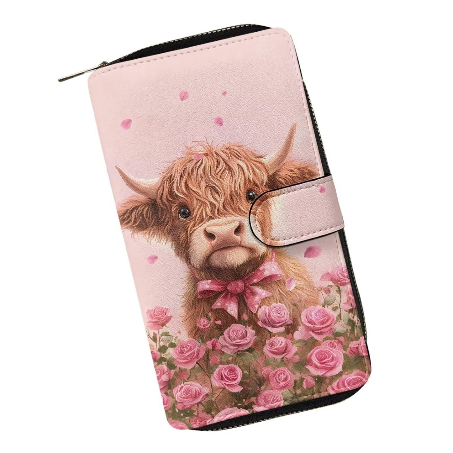 HOTCOEQINE Animal Wallet, Cute Chicken Long Leather Money Bag, Handbag With Zipper for Coin Phone, Travel Handbag for Party