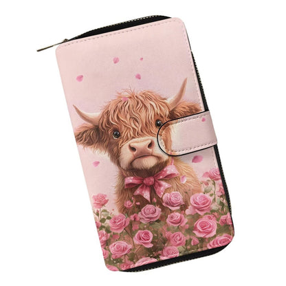 HOTCOEQINE Animal Wallet, Cute Chicken Long Leather Money Bag, Handbag With Zipper for Coin Phone, Travel Handbag for Party