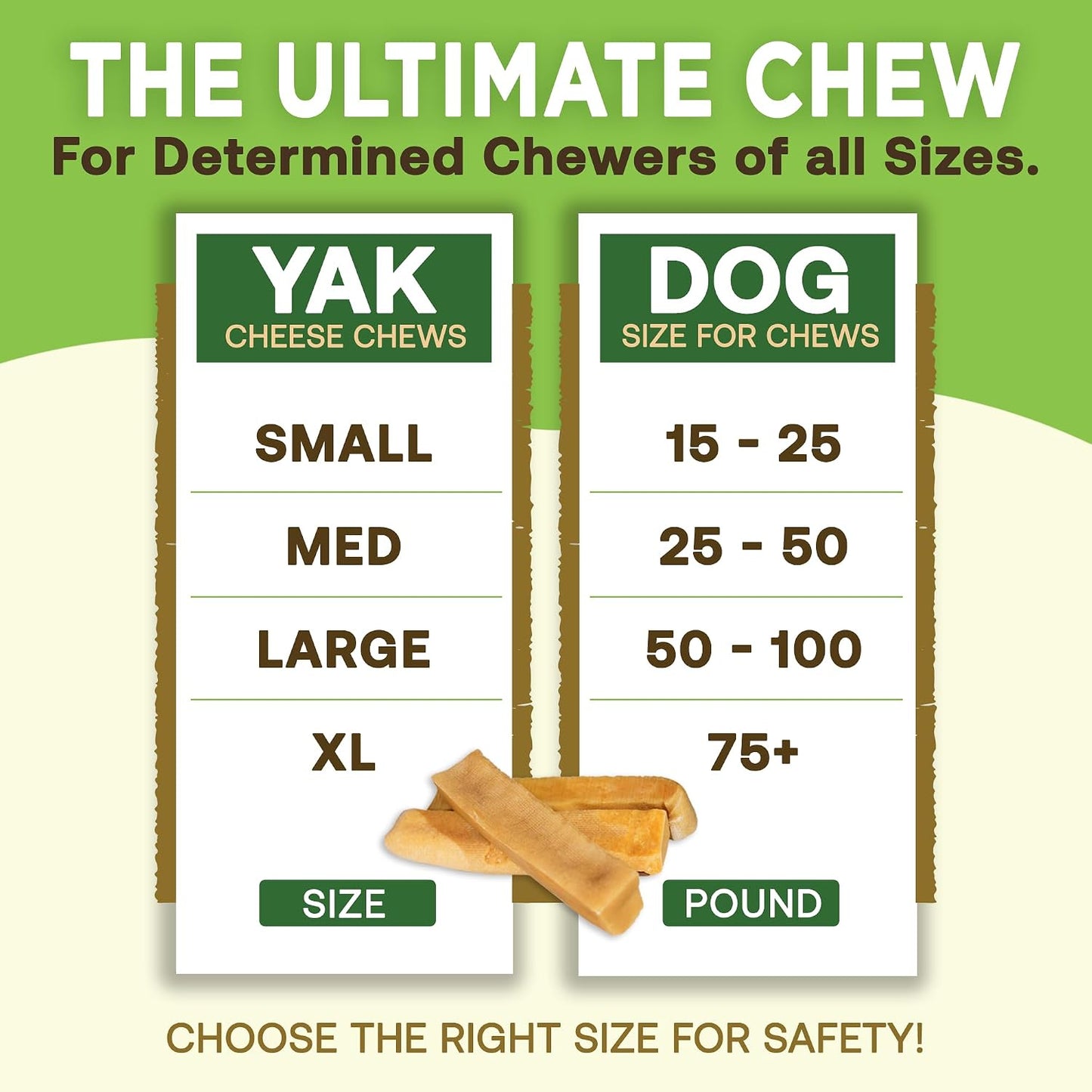 HOTEcoKind Yak Cheese Himalayan Dog Chews, Yak Chews for Large Dogs, 4-5 Bones | 1 Lb, Long Lasting for Aggressive Chewers, Only 3 Ingredient Natural High Protein Dental Dog Treats, No Additives or Lactose