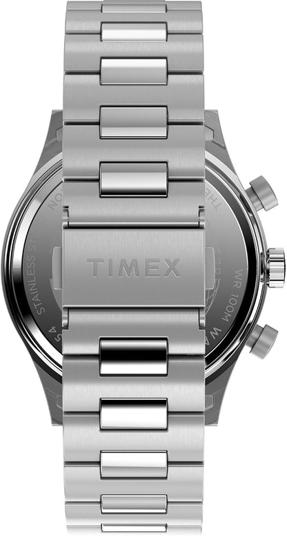 HOTTimex Men's Waterbury Chronograph 42mm Watch - Stainless Steel Bracelet Black Dial Stainless Steel Case