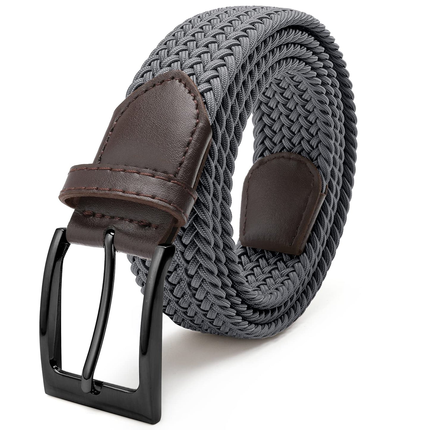 HOTFAIRWIN Men's Golf Belt, Stretch Braided Elastic Woven Casual Jeans Belts 1 3/8" Nylon Web Work Belts for Men