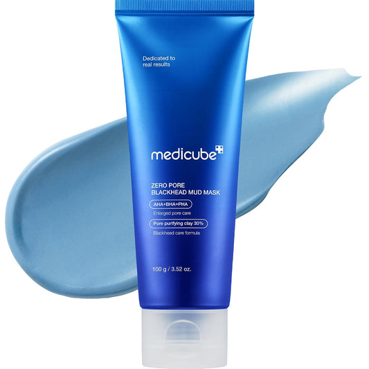 HOTmedicube Zero Pore Blackhead Mud Facial Mask - Skin Cooling & Pore Tightening - 3 Minute Quick Dry Formula with AHA, BHA, PHA, and Pore-Purifying Clay - Korean Mud Mask 3.52 oz