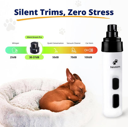 HOTSilent Groom Pro Pet Nail Grinder | Whisper Quiet Claw Trimmer for Dogs, Cats and Other Animals | Safe & Stress Free Nail Grooming, Ideal for Sensitive Dogs of All Breeds & Sizes