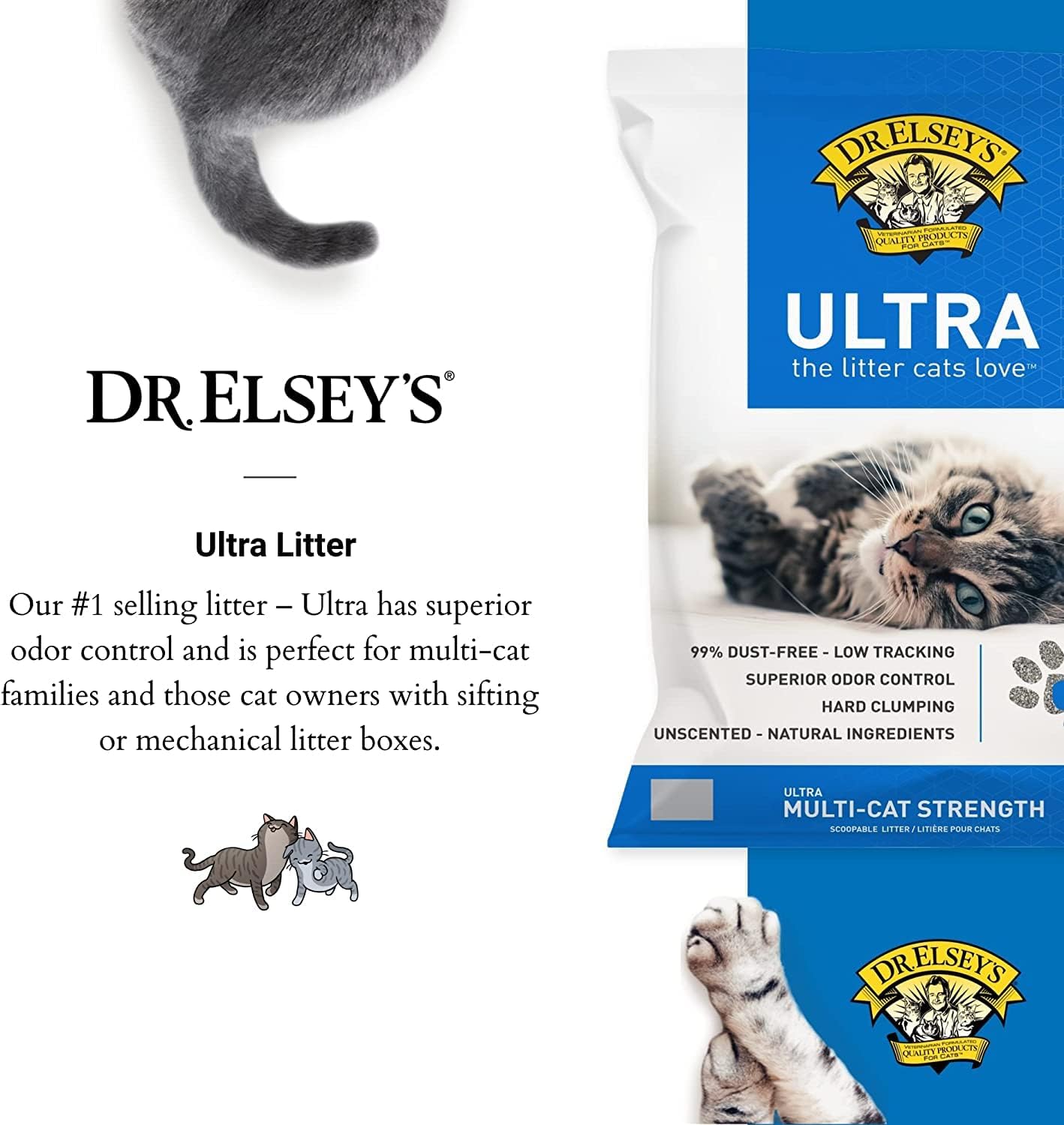 HOTDr. Elsey's Ultra UnScented Clumping Clay Cat Litter 40 lb. Bag