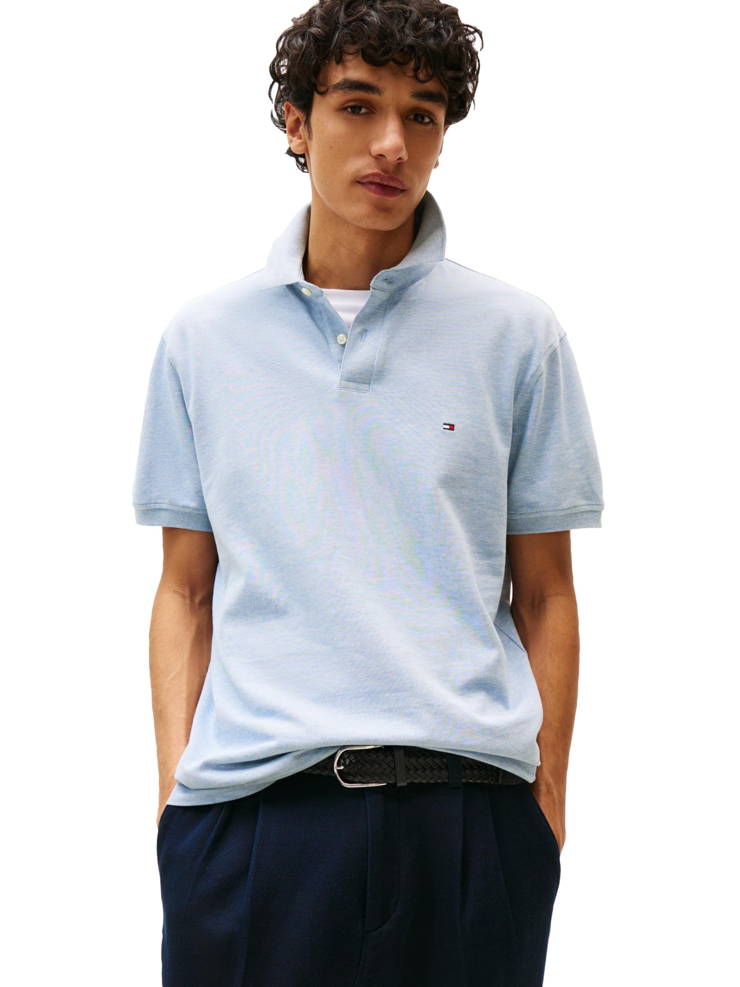 HOTTommy Hilfiger Men's Short Sleeve Polo Shirts in Classic Fit with Stretch and Organic Pique Cotton