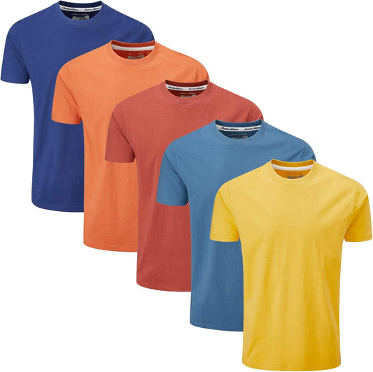HOTCharles Wilson Men's 5 Pack Crew Neck T-Shirt