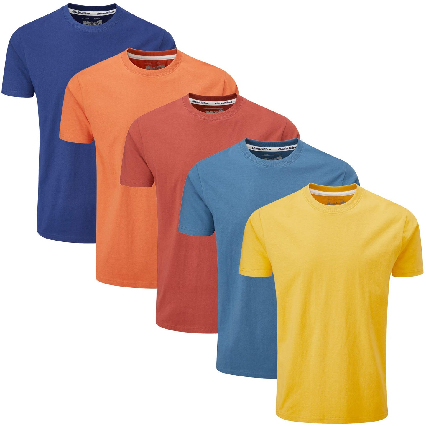 HOTCharles Wilson Men's 5 Pack Crew Neck T-Shirt