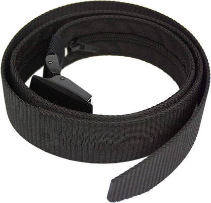 HOTMoney Belts for Travel for Men, Nylon Military Tactical Mens with Zinc Alloy Buckle, Security Money Belt with Hidden Money Pocket - Black