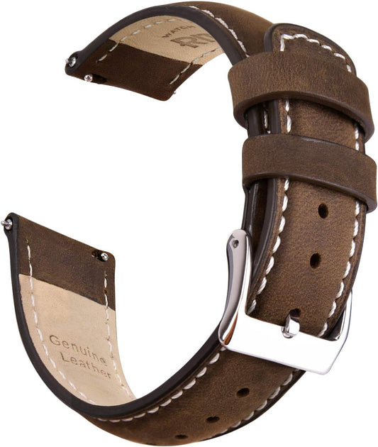 HOTRitche Christmas Gift Quick Release Leather Watch Bands Genuine Watch Straps for Men Women Top Grain Leather Watch Strap, White Elephant Gifts, Stocking Stuffers for Men, Father's Day gifts