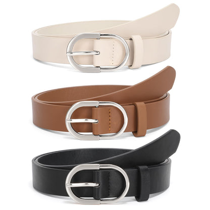 HOTJASGOOD Women’s Leather Belts for Jeans Pants Fashion Ladies Belt with Gold Buckle