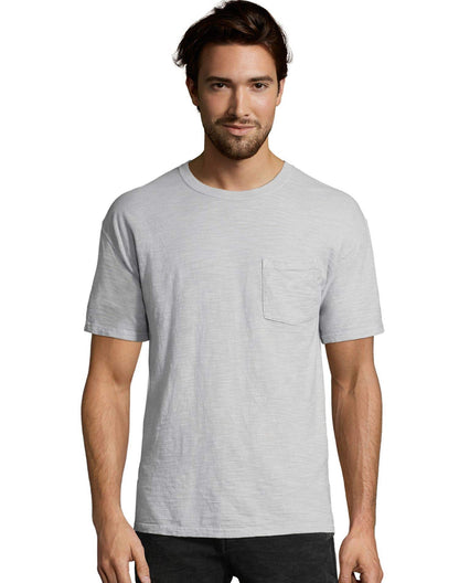 HOTHanes Men's Pocket T-Shirt Pack, 6-Pack, Cool & Breathable Cotton Tees, Stay-Tucked Undershirts for Men