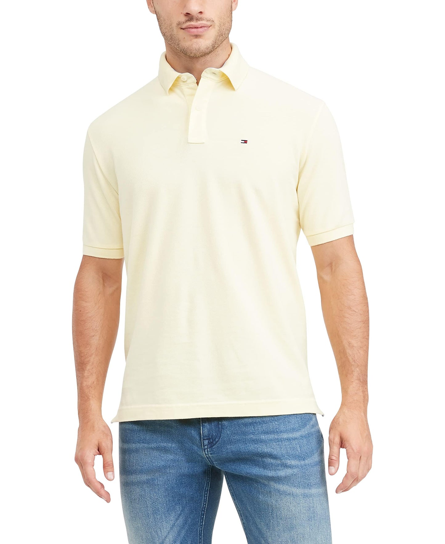 HOTTommy Hilfiger Mens Short Sleeve Cotton Pique Polo Shirt in Regular Fit