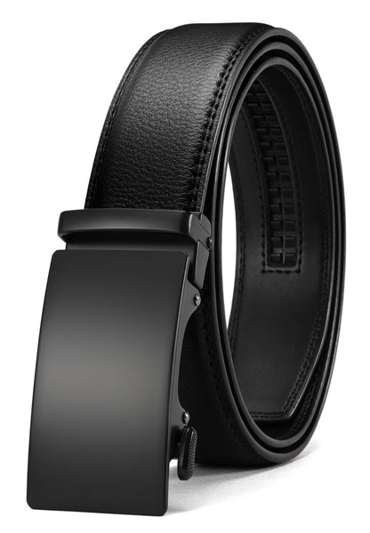 HOTCHAOREN Mens Belt - Mens Ratchet Belt Leather 1 3/8" for Dress Pant - Micro Adjustable Belt Fit Everywhere