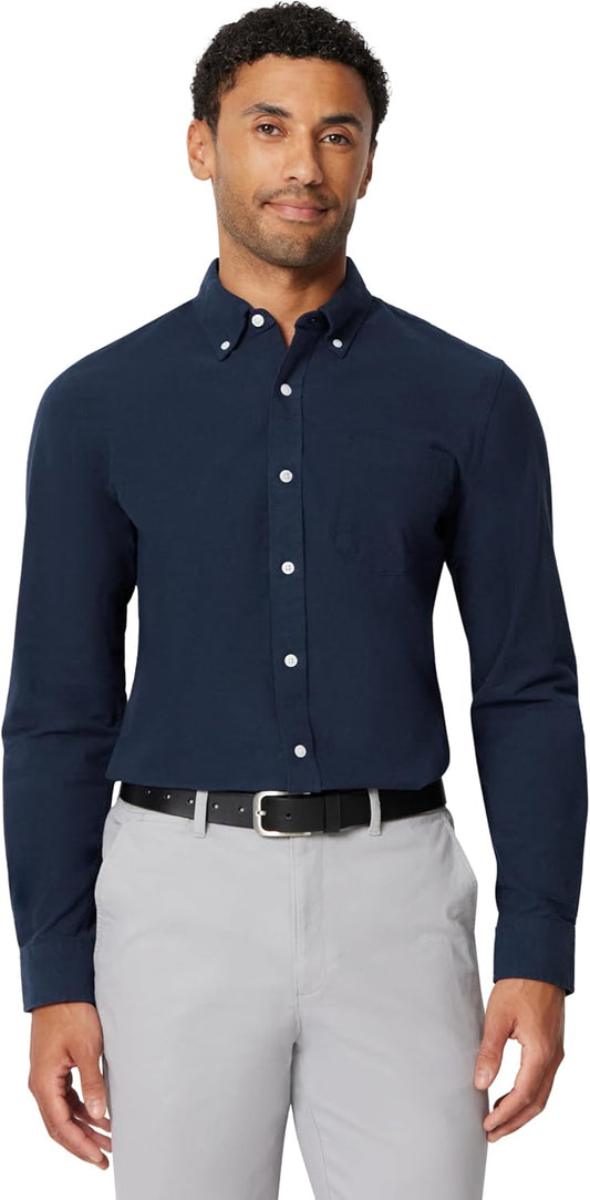 HOTAmazon Essentials Men's Long-Sleeve Pocket Oxford Shirt