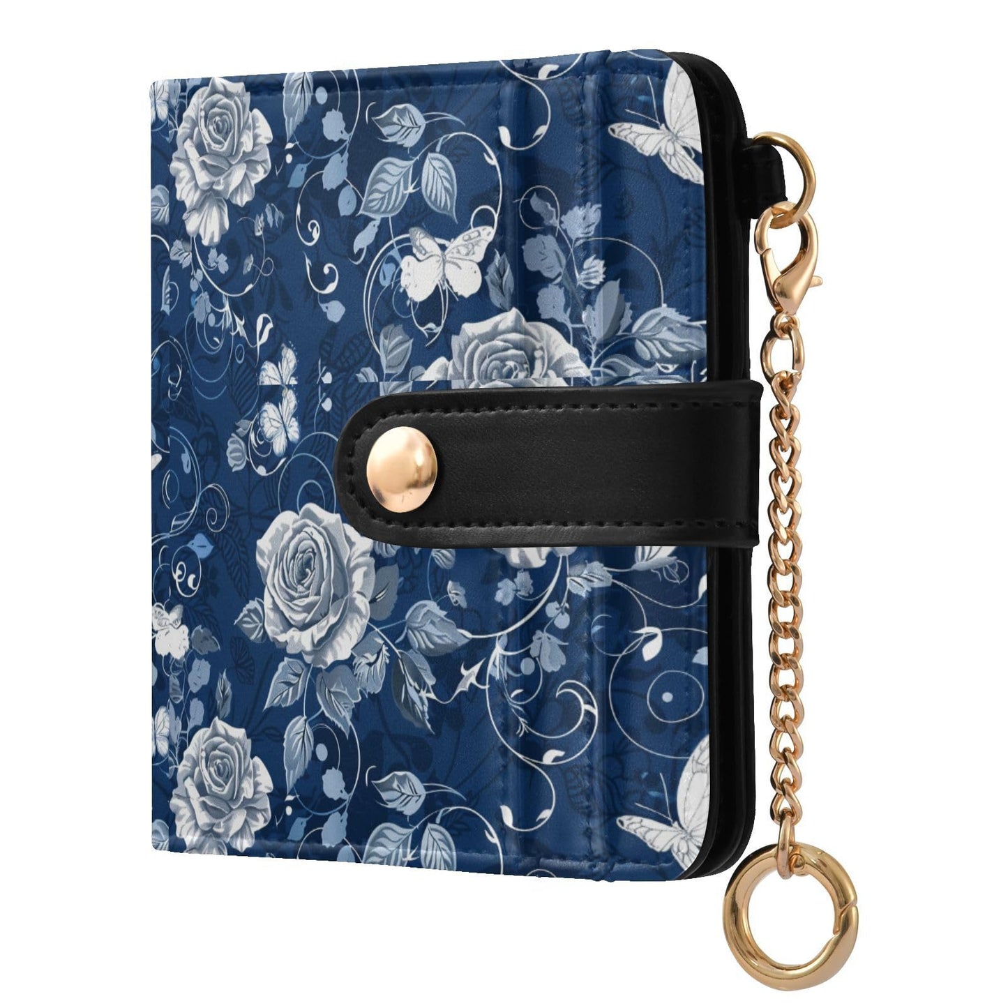 HOTElegant Peonies and Irises Rfid Women Wallet 1 Pack Cute Coin Purse PU Leather Small Wallets Credit Card Holder Bifold Zipper Thin Travel Wallet for Female Ladies Teen Girls Girly