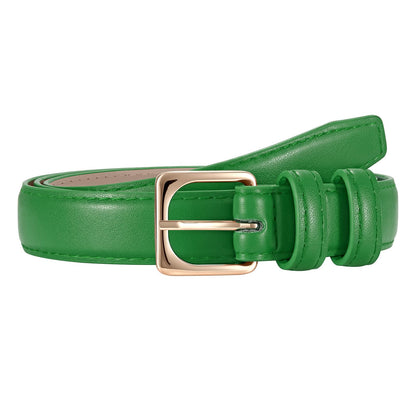 HOTJASGOOD Women Leather Belt Fashion Ladies Leather Waist Belt for Pants Jeans Dress with Gold Buckle