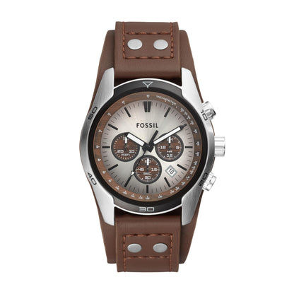 HOTFossil Men's Watch, Coachman Quartz Stainless Steel and Chronograph Leather Watch for Men