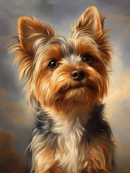 HOTYorkshire Terrier 11CT Pre-Printed Cross Stitch Kit for Adults & Beginners, Easy Needlepoint Pattern for DIY Home Décor & Crafts A748