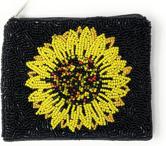 HOTSunflower Beaded Purse Pouch, Small Wallets, Beaded Coin Purse, Sunflower Gifts, Small Pouch, Birthday Gifts, Gift Card Pouch, Mother's Day Gifts