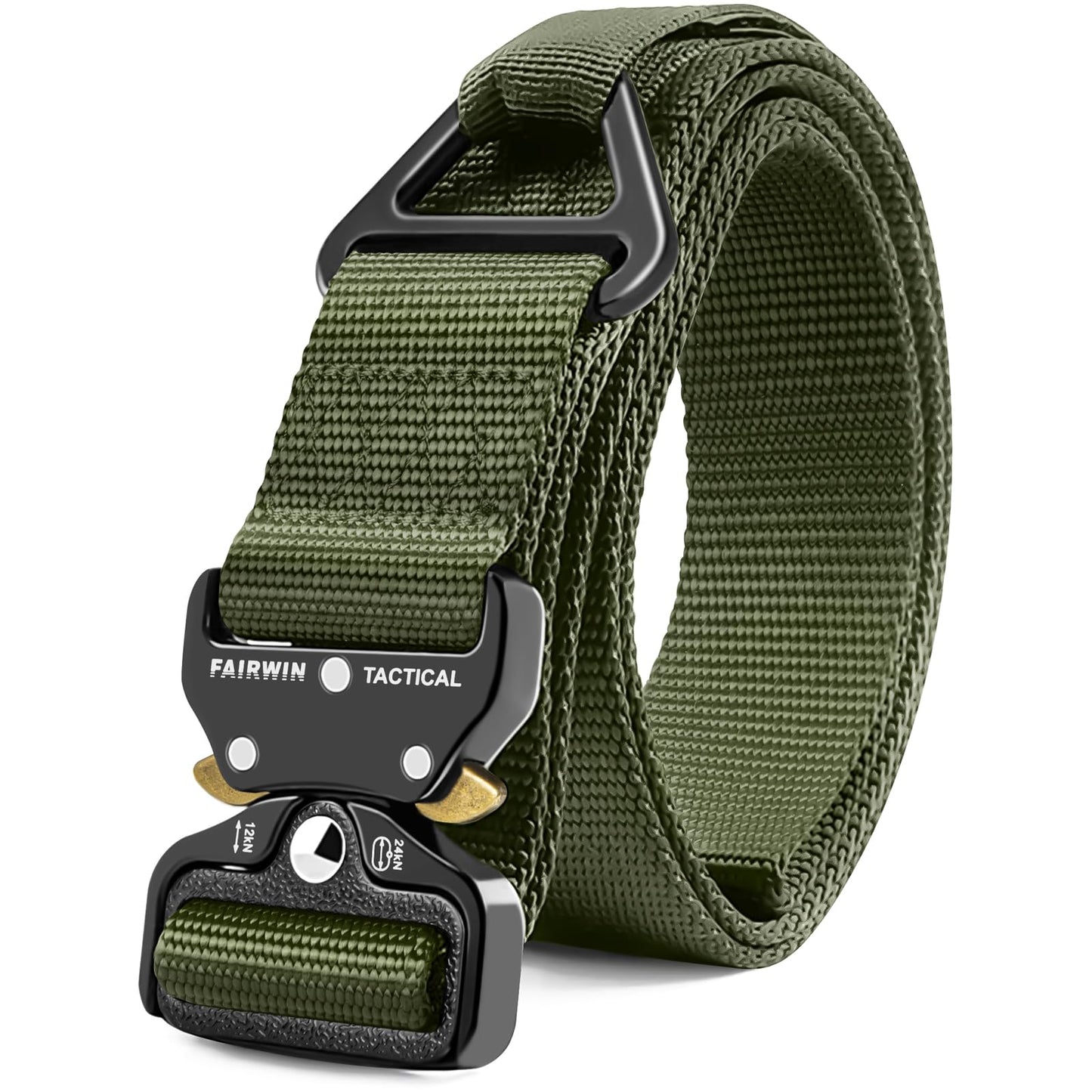 HOTFAIRWIN Men's Tactical Belt, Rigger Belt, Utility Nylon Web Waist Work Belt for Men with V-ring Quick-Release Buckle