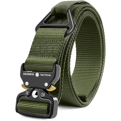 HOTFAIRWIN Men's Tactical Belt, Rigger Belt, Utility Nylon Web Waist Work Belt for Men with V-ring Quick-Release Buckle