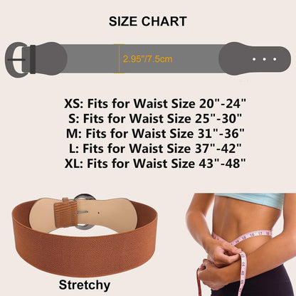 HOTWHIPPY 3 Pack 4 Pack Women Wide Elastic Waist Belt Vintage Stretchy Belt Waistband for Ladies Dresses
