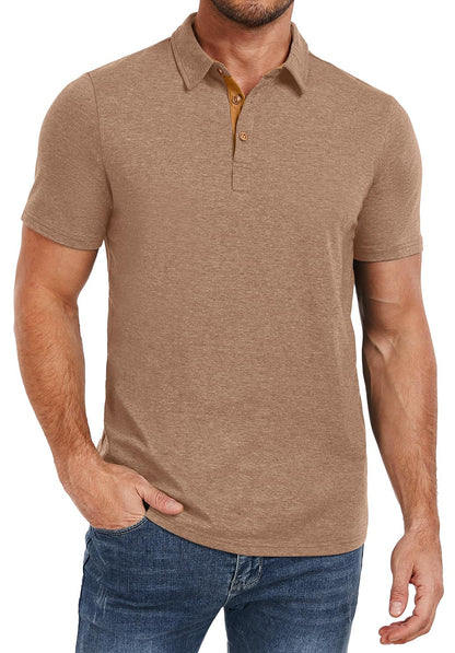 HOTPEGENO Mens Polo Shirts Short Sleeve Casual Cotton Golf Shirts Performance Polo Shirts for Men