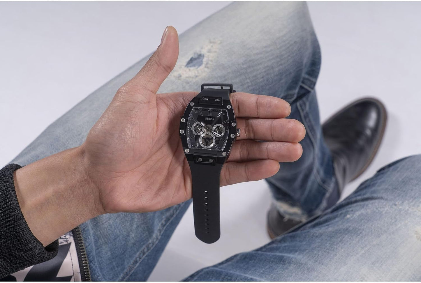 HOTGuess Men's GW0G Series| Analog Trend Watch| Polycarbonate Case| Silicone Bracelet | 50M Water Resistance