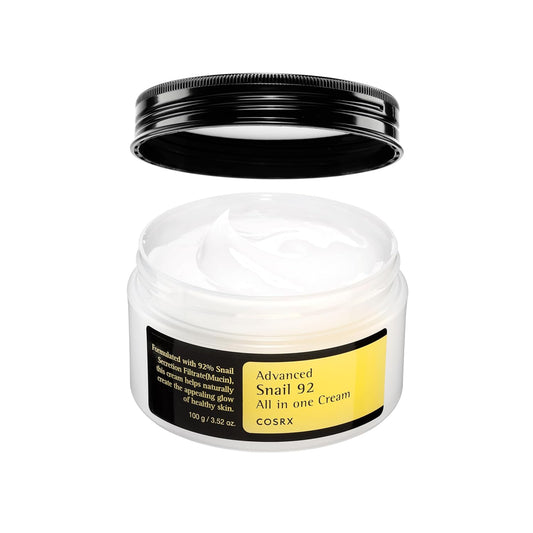 HOTCOSRX Snail Mucin 92% Face Moisturizer, 3.52 Oz, Lightweight Moisturing Cream for Soft, Glowy Skin, Korean Skin Care, Korean Moisturizer Face Cream