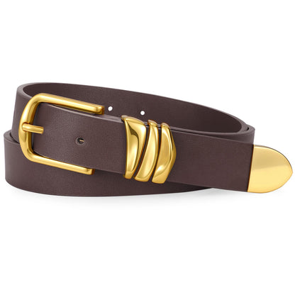 HOTVONMELLI Women's Belt for Jeans Dress Leather Belt for Women Fashion Waist Ladies Belt with Silver Buckle