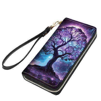HOTCute Sloth Print Women Large Capacity PU Leather Zip Around Wallet, Multifunctional Clutch Purse for Cash/Card/Coin/Smart Phone