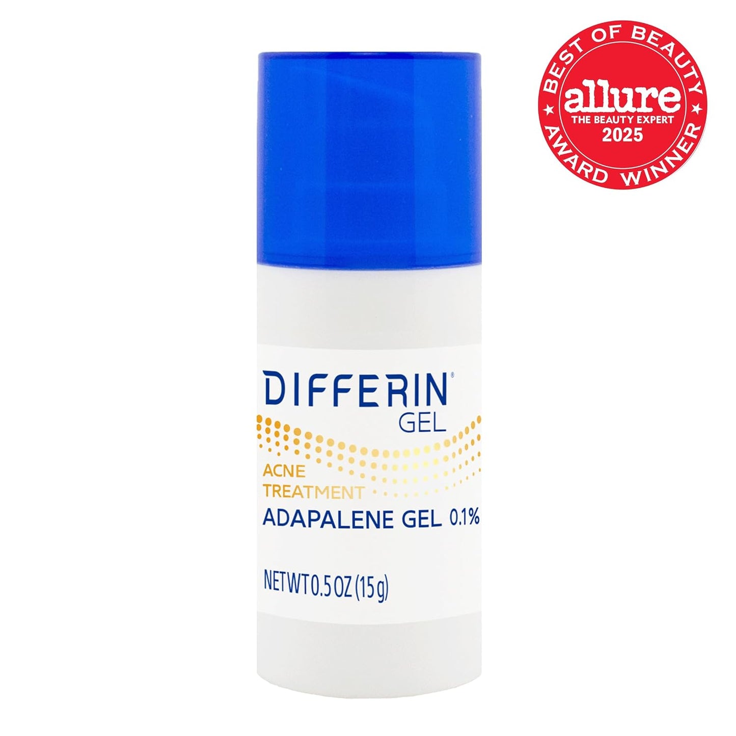 HOTDifferin Acne Treatment Gel, 30 Day Supply, Retinoid Treatment for Face with 0.1% Adapalene, Gentle Skin Care for Acne Prone Sensitive Skin, 15g Pump (Packaging May Vary)