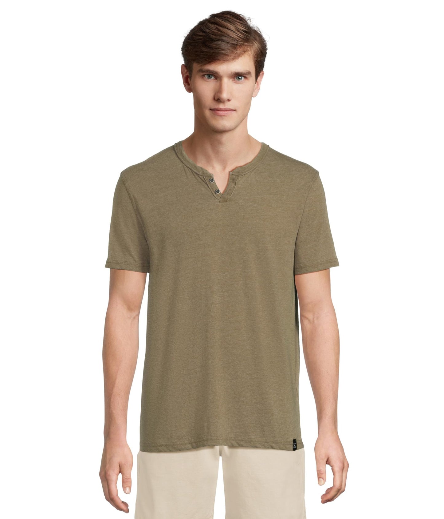 HOTLucky Brand Men's Venice Burnout Notch Neck Tee Shirt