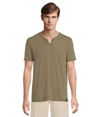 HOTLucky Brand Men's Venice Burnout Notch Neck Tee Shirt