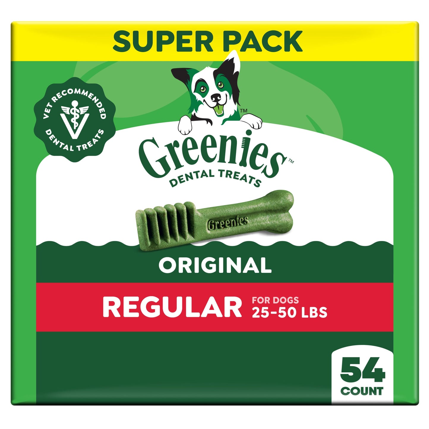 HOTGreenies Regular Dental Dog Treats, Original Chicken Flavor, 36 Count | Clinically-proven, veterinarian-recommended, 47% less tartar & 40% less plaque in 28 days, for dogs 25-50 lbs, 36 oz. Pack