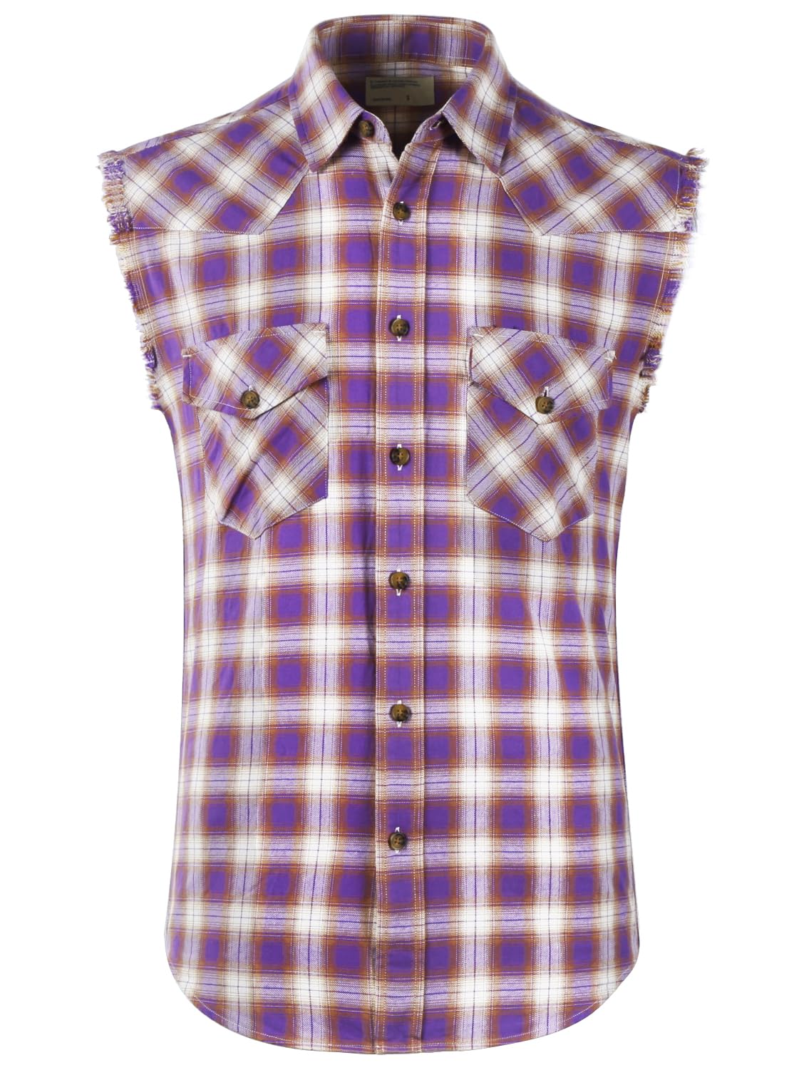 HOTMen's Casual Flannel Plaid Shirt Sleeveless Plus Size Vest