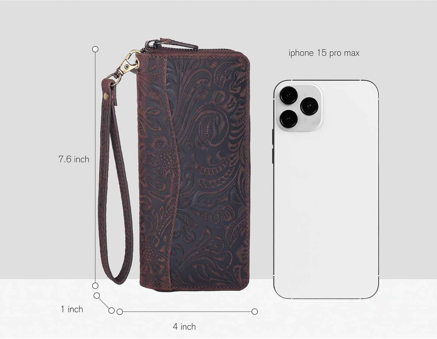 HOTRFID Leather Wallet for Women, 8-Card Clutch with Coin Pocket, Vintage